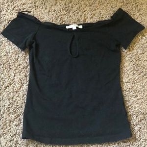 Black off-the-shoulder top